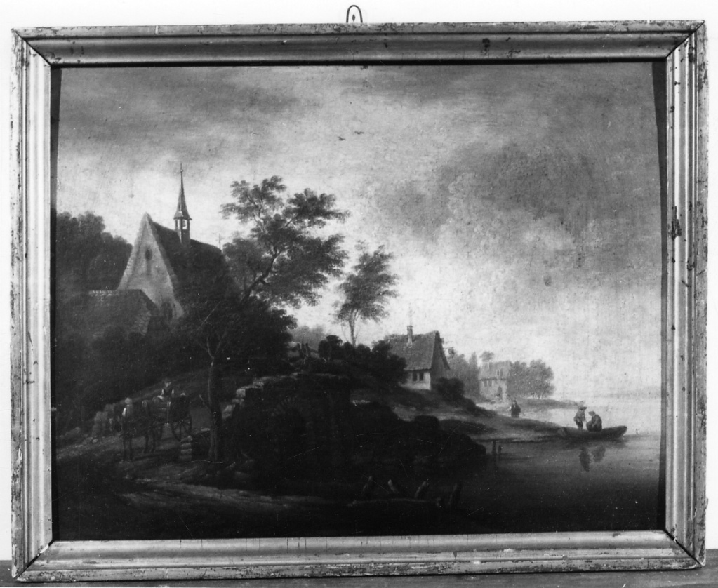 paesaggio lacustre (dipinto, opera isolata) - ambito fiammingo (primo quarto sec. XVIII)