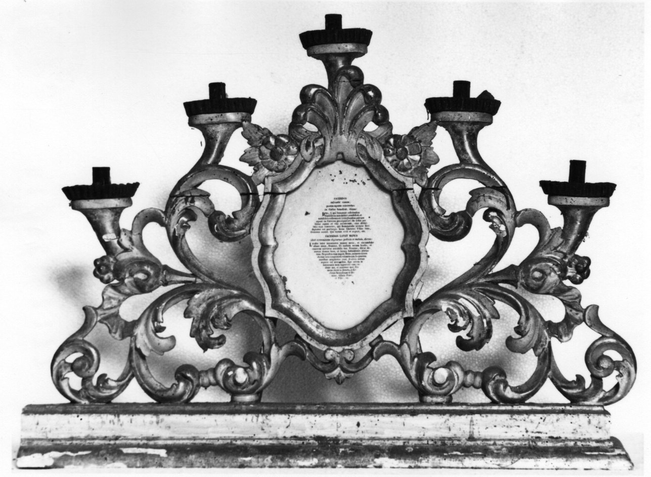 candelabro, serie - bottega piemontese (fine/inizio secc. XIX/ XX)