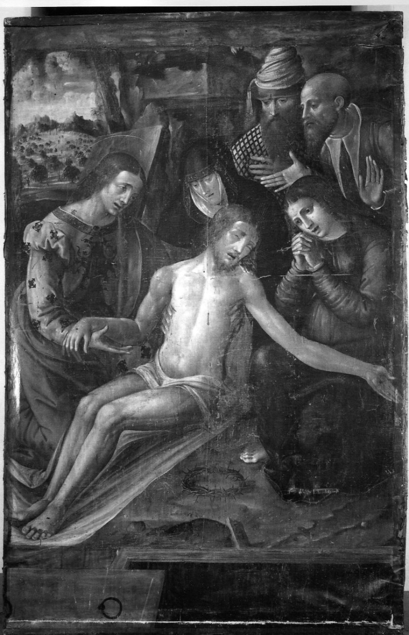 deposizione di Cristo nel sepolcro (dipinto, opera isolata) - ambito lombardo-piemontese (secondo quarto sec. XVI)