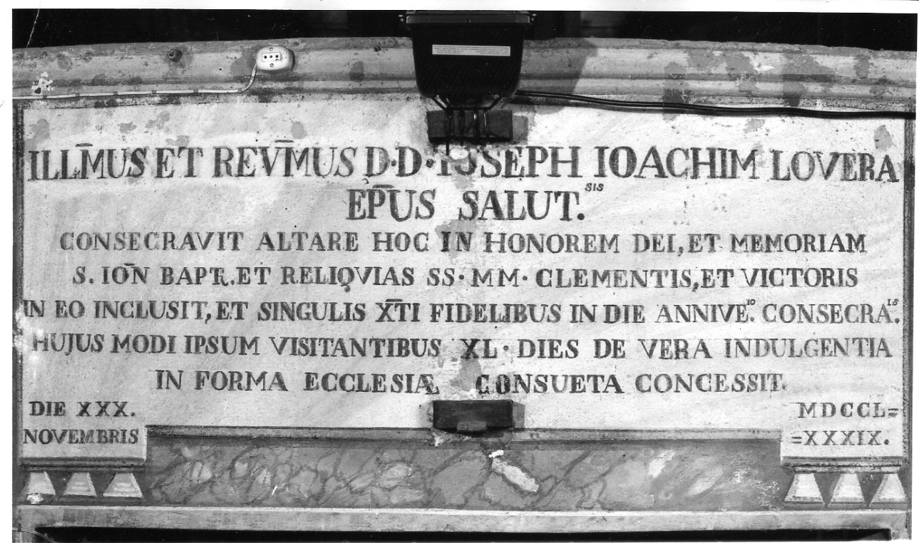 iscrizione (lapide documentaria, opera isolata) di Demichelis Giovanni (sec. XVIII)