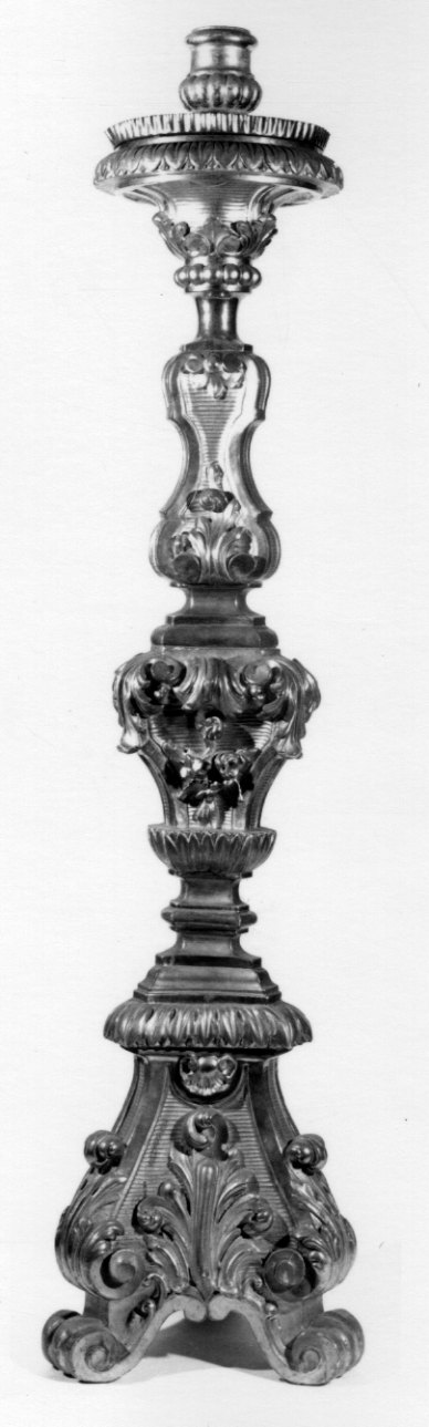 candeliere d'altare, serie - bottega piemontese (seconda metà, fine sec. XVIII, sec. XIX)