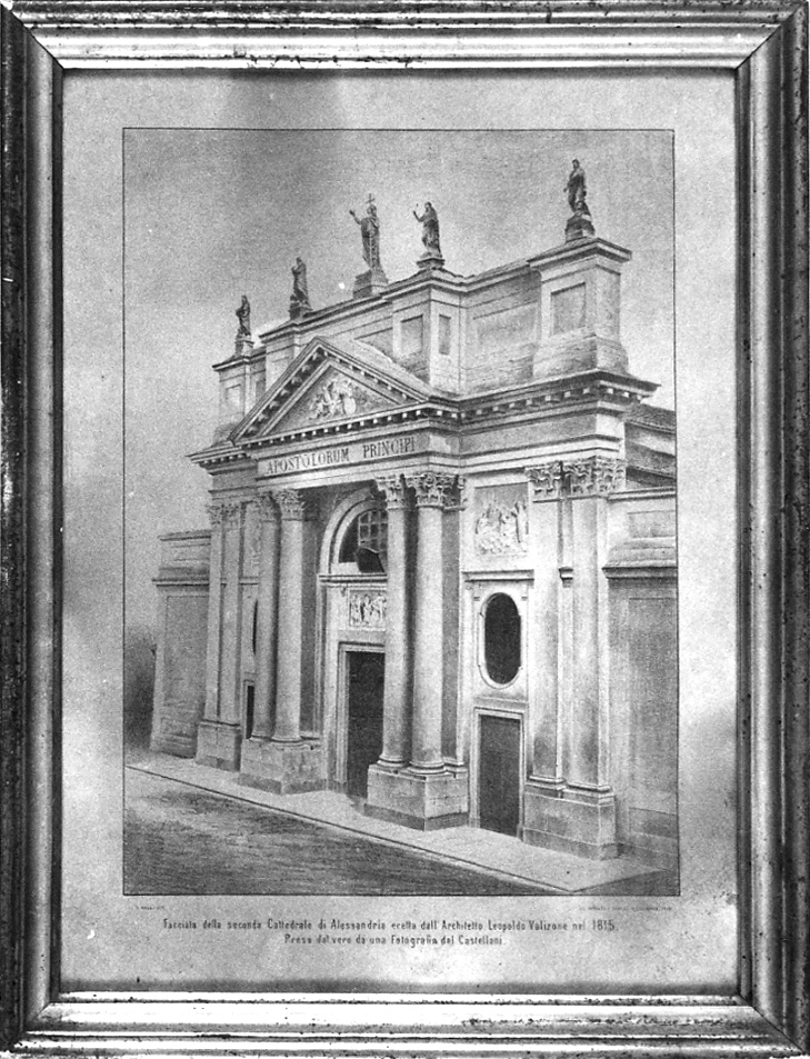 veduta della facciata del duomo di Alessandria (stampa) di Raggi (ultimo quarto sec. XIX)