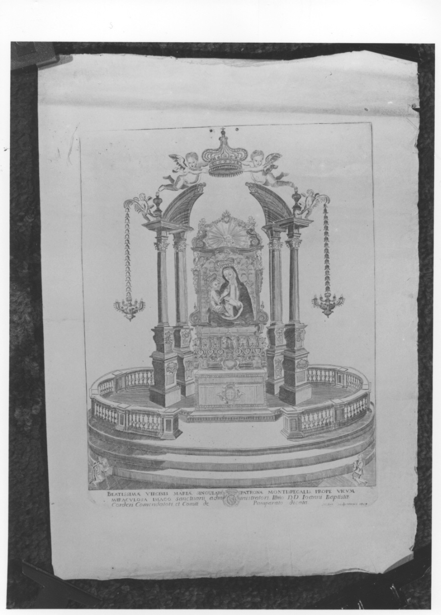 altare del Santuario di Vicoforte (stampa) di Pestagalli Pietro (metà sec. XVIII)