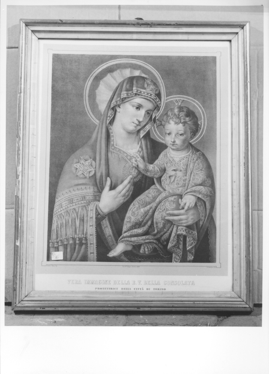 Madonna della Consolata (stampa) di Geremicca A, Vacca Giovanni (terzo quarto sec. XIX)