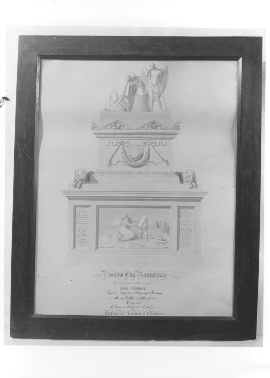 progetto di monumento funebre per Carlo Francesco Valperga (stampa) - ambito piemontese (metà sec. XIX)