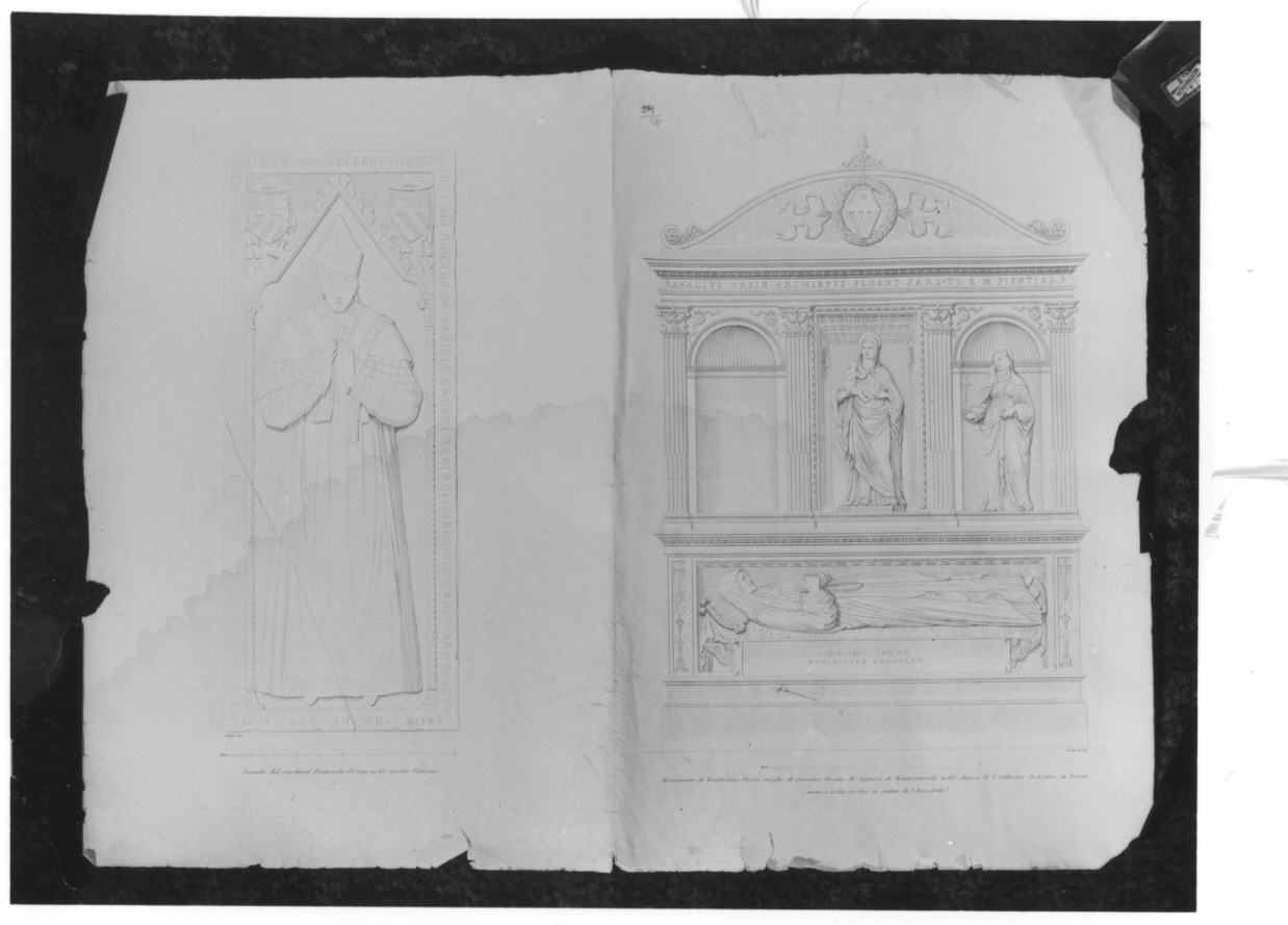 monumento funebre di Maddalena Orsini (stampa, elemento d'insieme) di Bramati Antonio, Chiari Alessandro (prima metà sec. XIX)