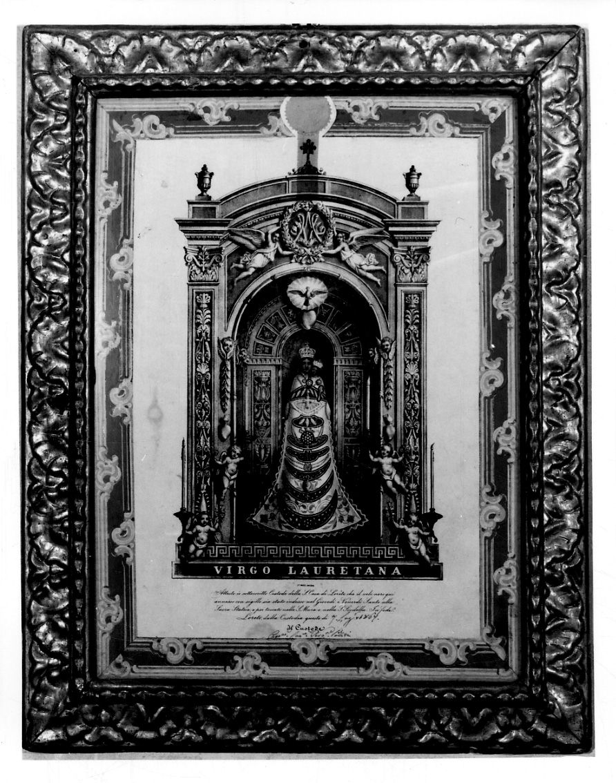 Madonna di Loreto entro edicola (stampa) - ambito italiano (sec. XIX)