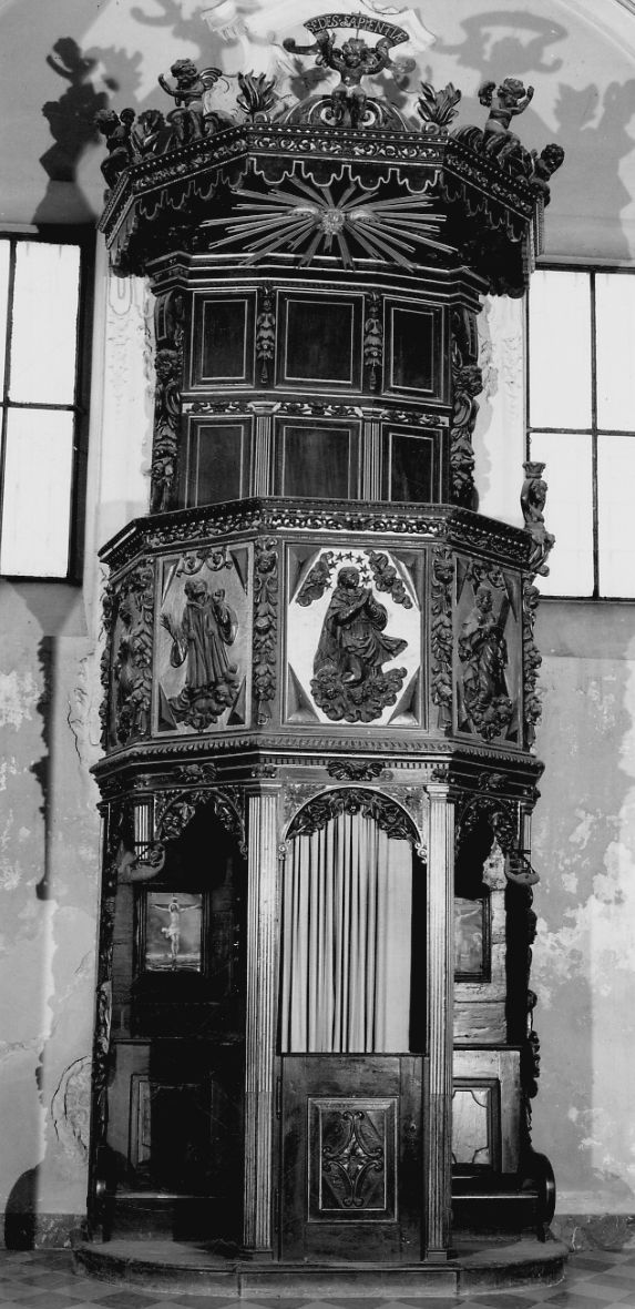 Madonna Assunta e santi (pulpito, opera isolata) - bottega piemontese (secc. XVII/ XVIII)