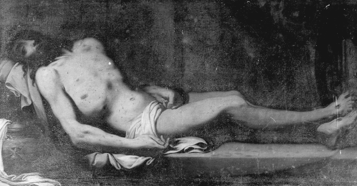 Cristo morto (dipinto, opera isolata) - ambito astigiano (sec. XIX)