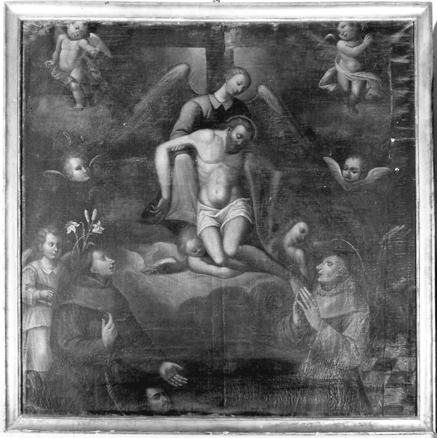Cristo in pietà sorretto da angeli (dipinto, opera isolata) - ambito astigiano (prima metà sec. XVIII)