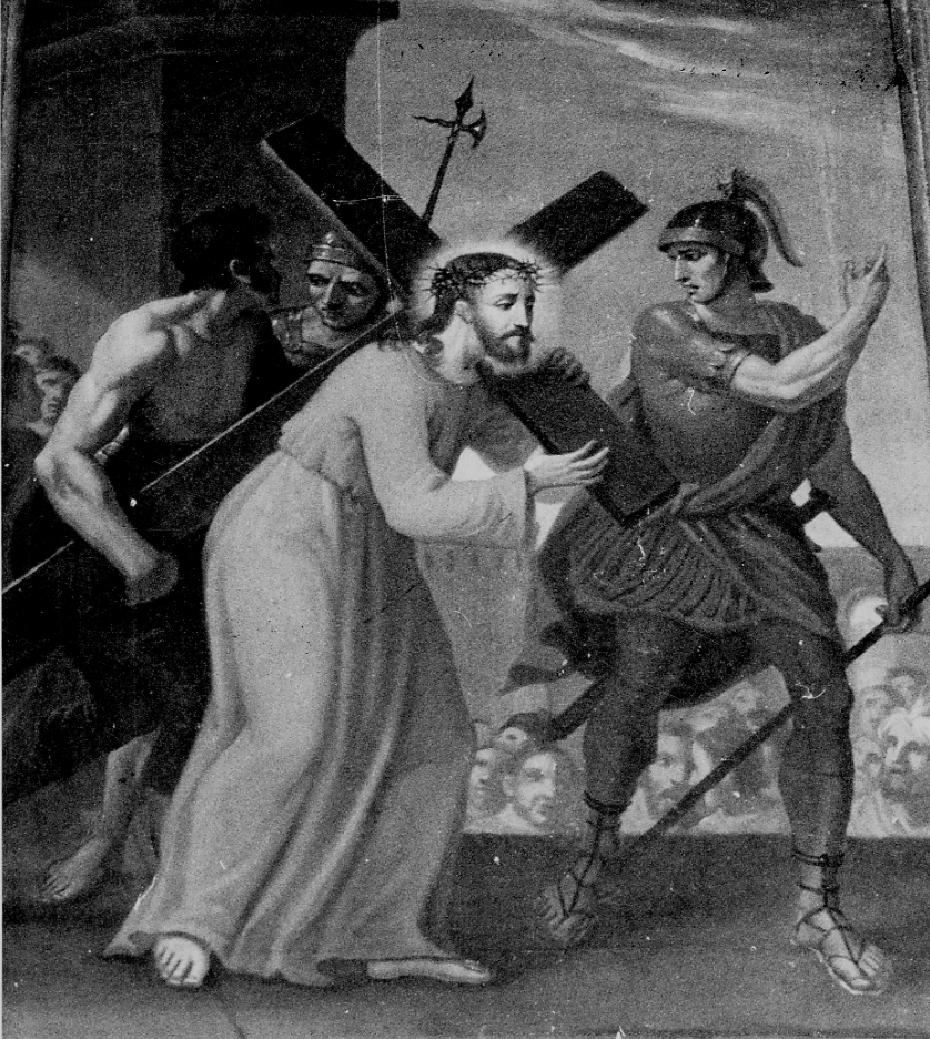 stazione II: Gesù caricato della croce (dipinto) - ambito piemontese (metà sec. XIX)