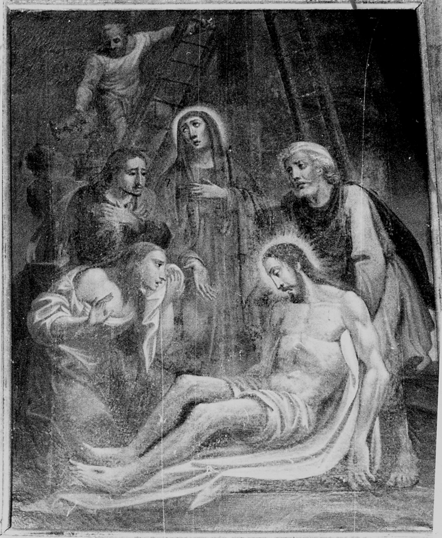 stazione XIII: Gesù deposto dalla croce (dipinto) - ambito piemontese (metà sec. XIX)