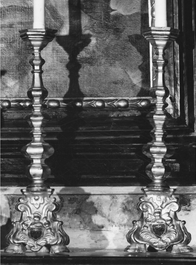 candeliere da chiesa, serie - bottega Italia settentrionale (sec. XVIII)