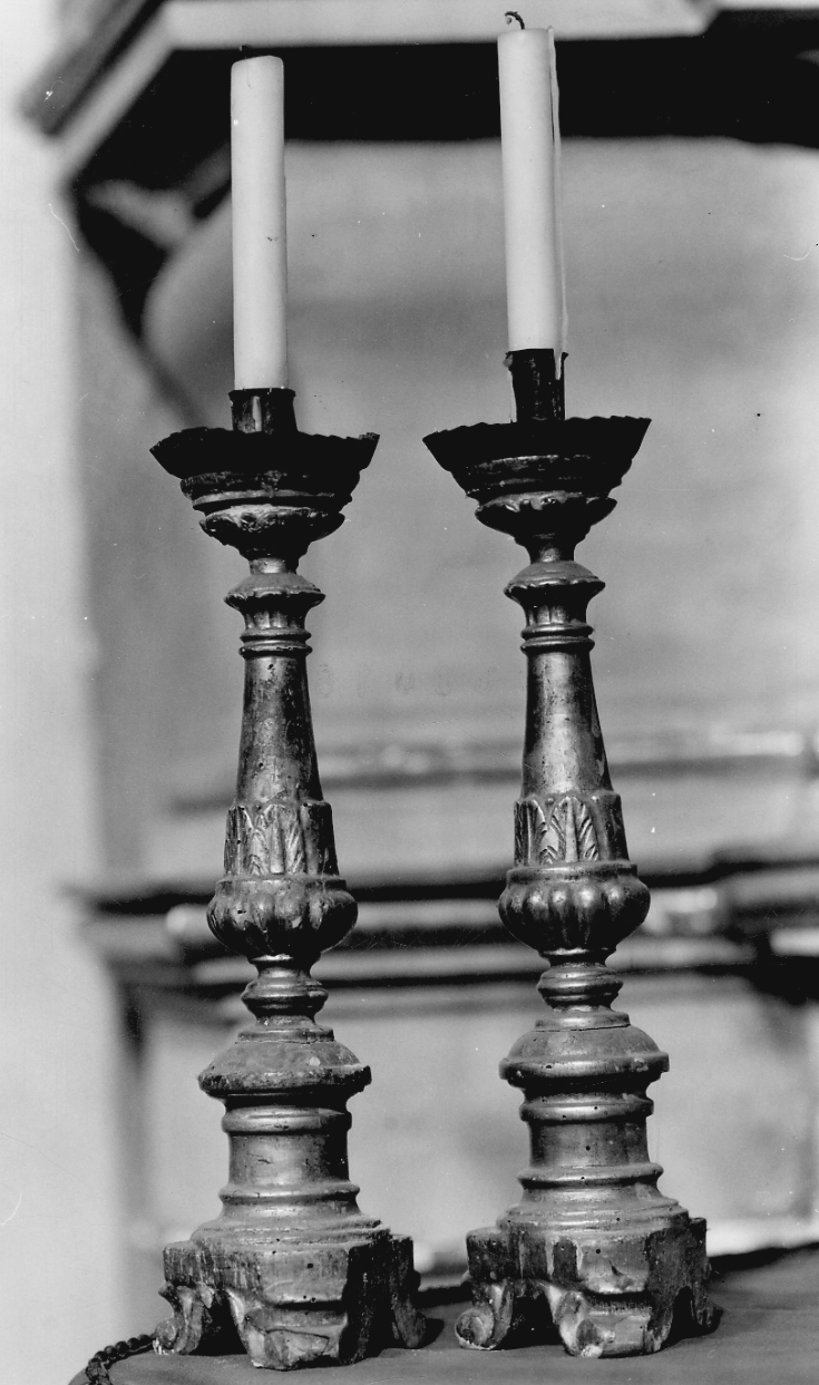 candeliere, coppia - bottega piemontese (metà sec. XIX)