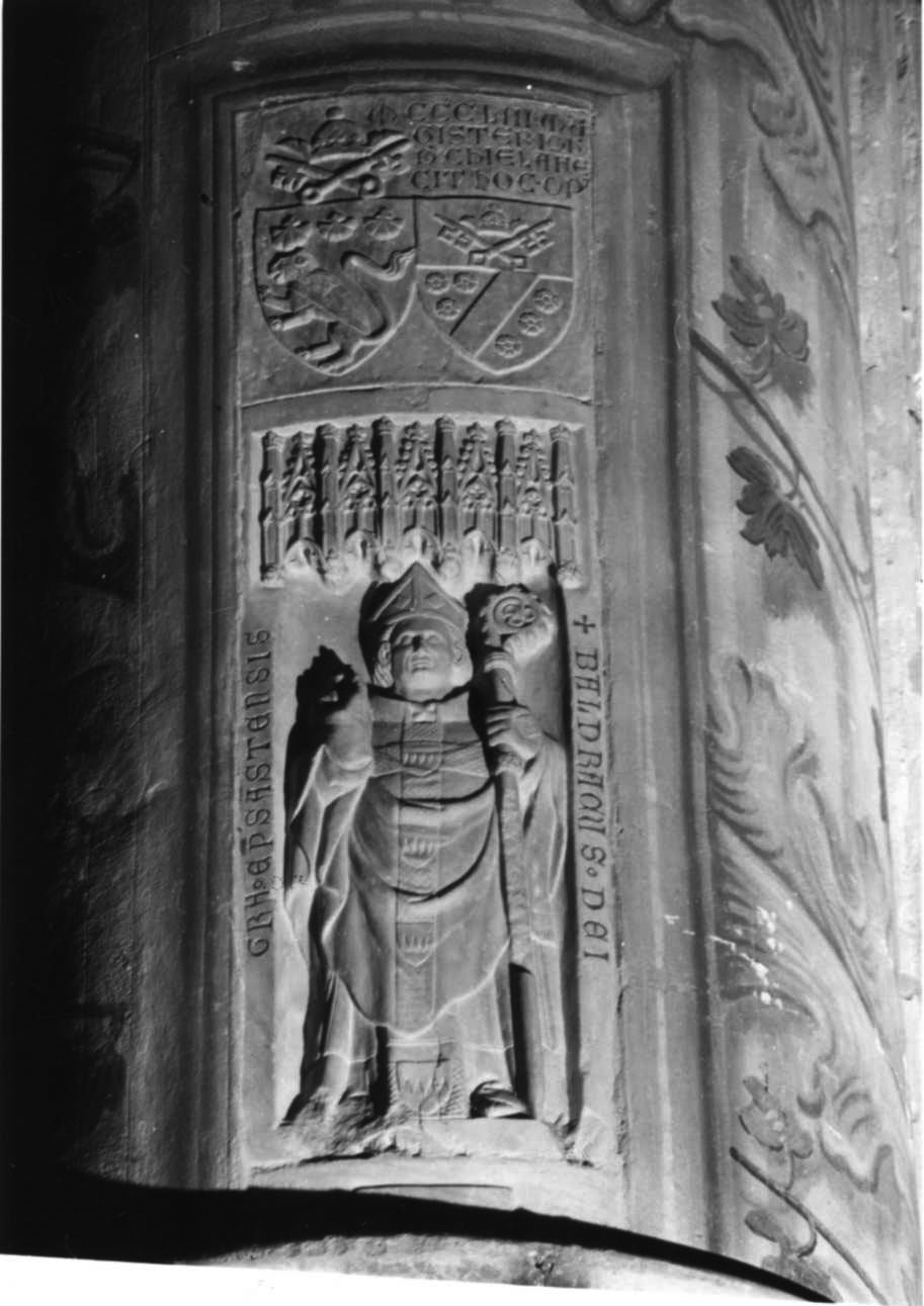 ritratto del vescovo Baldracco Malabaila (lapide tombale, opera isolata) di Chiela Johannes (metà sec. XIV)