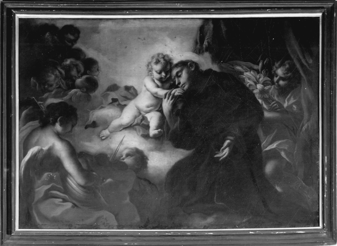 apparizione di Gesù Bambino a Sant'Antonio da Padova (dipinto, opera isolata) - ambito lombardo (prima metà sec. XVIII)
