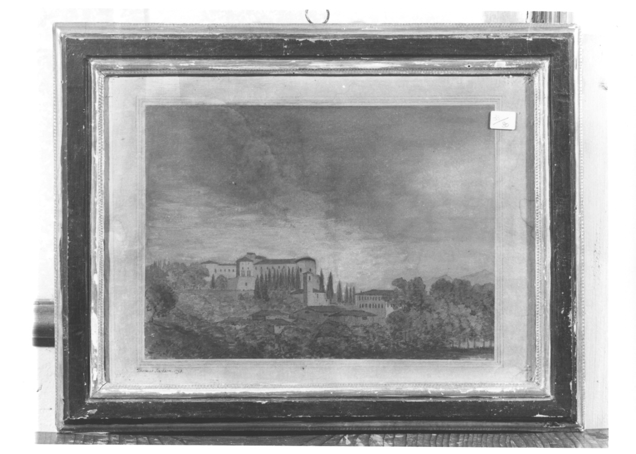 Veduta del castelo di Masino (disegno, opera isolata) di Jackon Thomas (fine sec. XVIII)