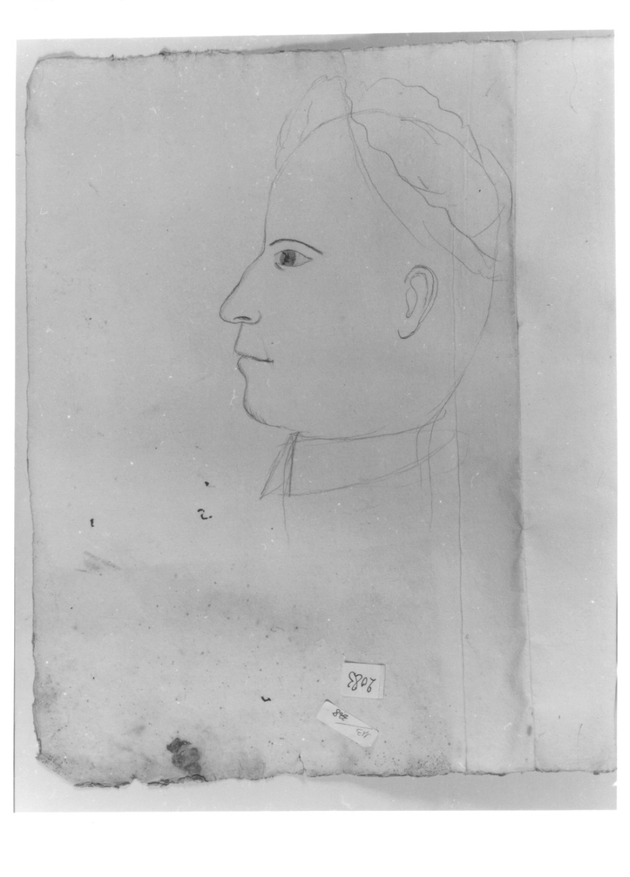 testa d'uomo di profilo (disegno, opera isolata) di Valperga Carlo Francesco (attribuito) (secondo quarto sec. XIX)