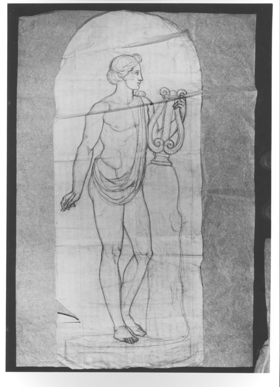 Apollo citaredo (disegno, opera isolata) - ambito piemontese (seconda metà sec. XIX)
