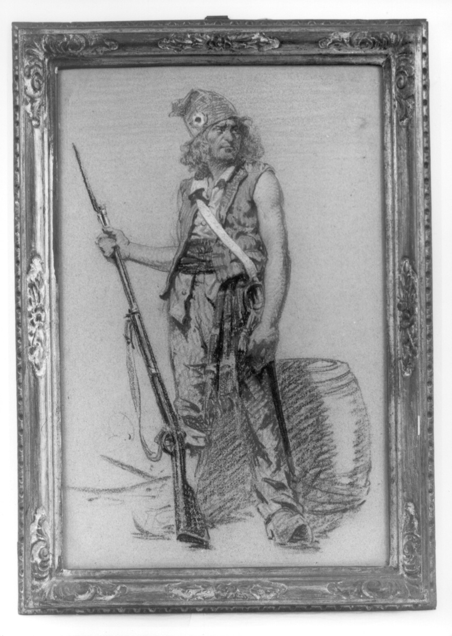 ritratto di rivoluzionario francese (disegno, opera isolata) di Strocco Carlo Oreste (prima metà sec. XX)