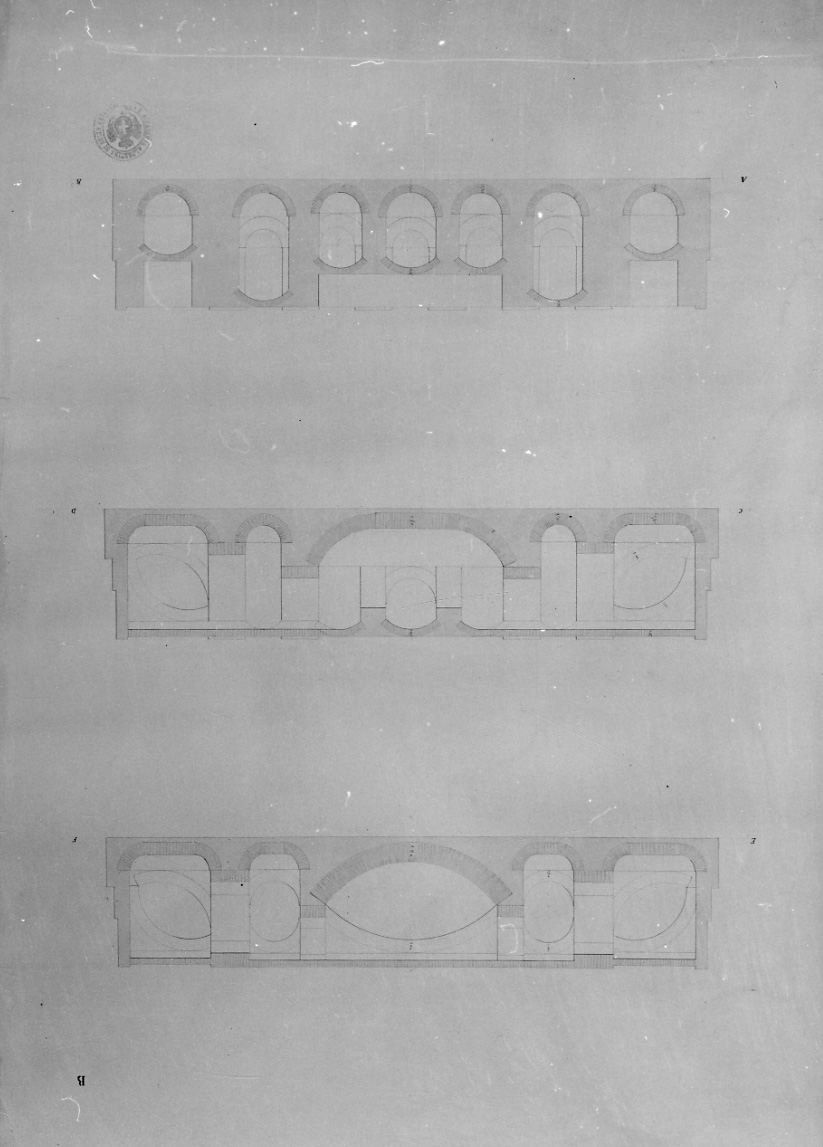 Nizza Marittima: S. Maria delle Grazie, particolari strutturali della chiesa della Madonna delle Grazie di Nizza (disegno, opera isolata) di Vernier G (secondo quarto sec. XIX)