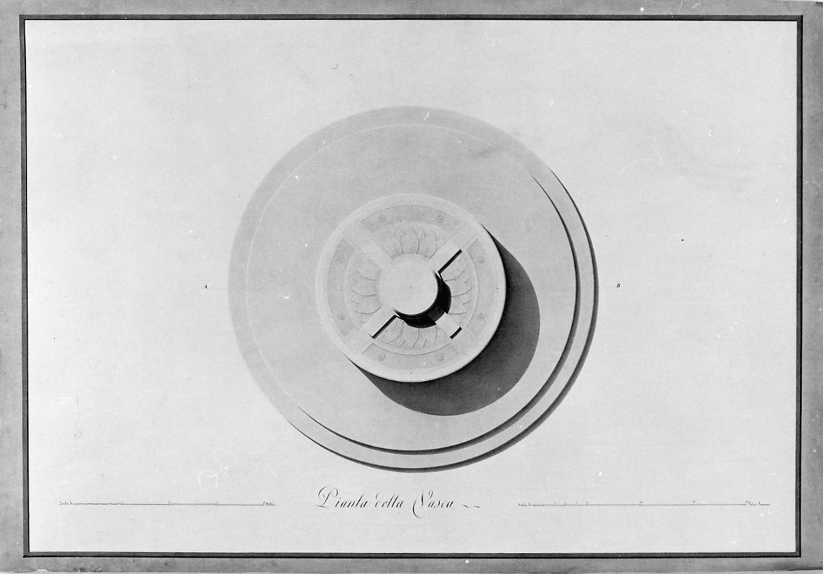 Pianta della Vasca, pianta di fonte battesimale (disegno, opera isolata) di Marchini Angelo (sec. XIX)