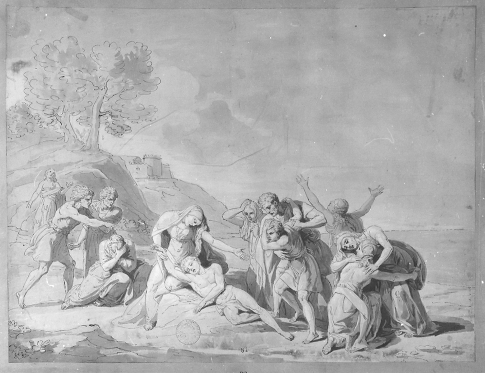 scena mitologica (disegno, opera isolata) di Vacca Luigi (attribuito) (prima metà sec. XIX)