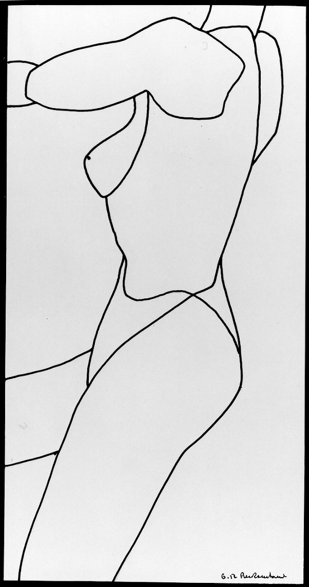 Figura, figura femminile (disegno, opera isolata) di Rambaudi Piero (metà sec. XX)