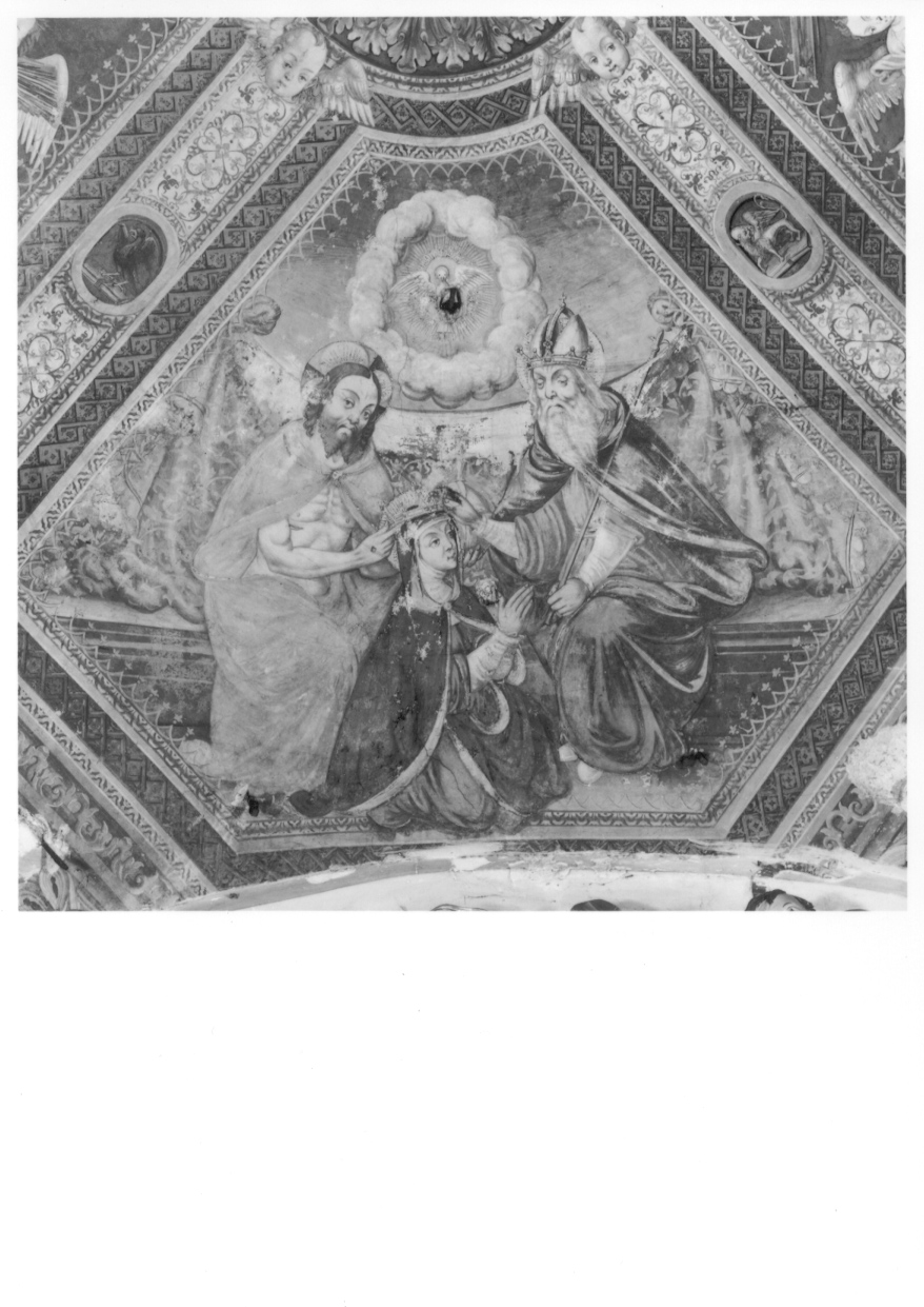incoronazione di Maria Vergine (dipinto, elemento d'insieme) di Giacomo da Cardone (metà sec. XVI)