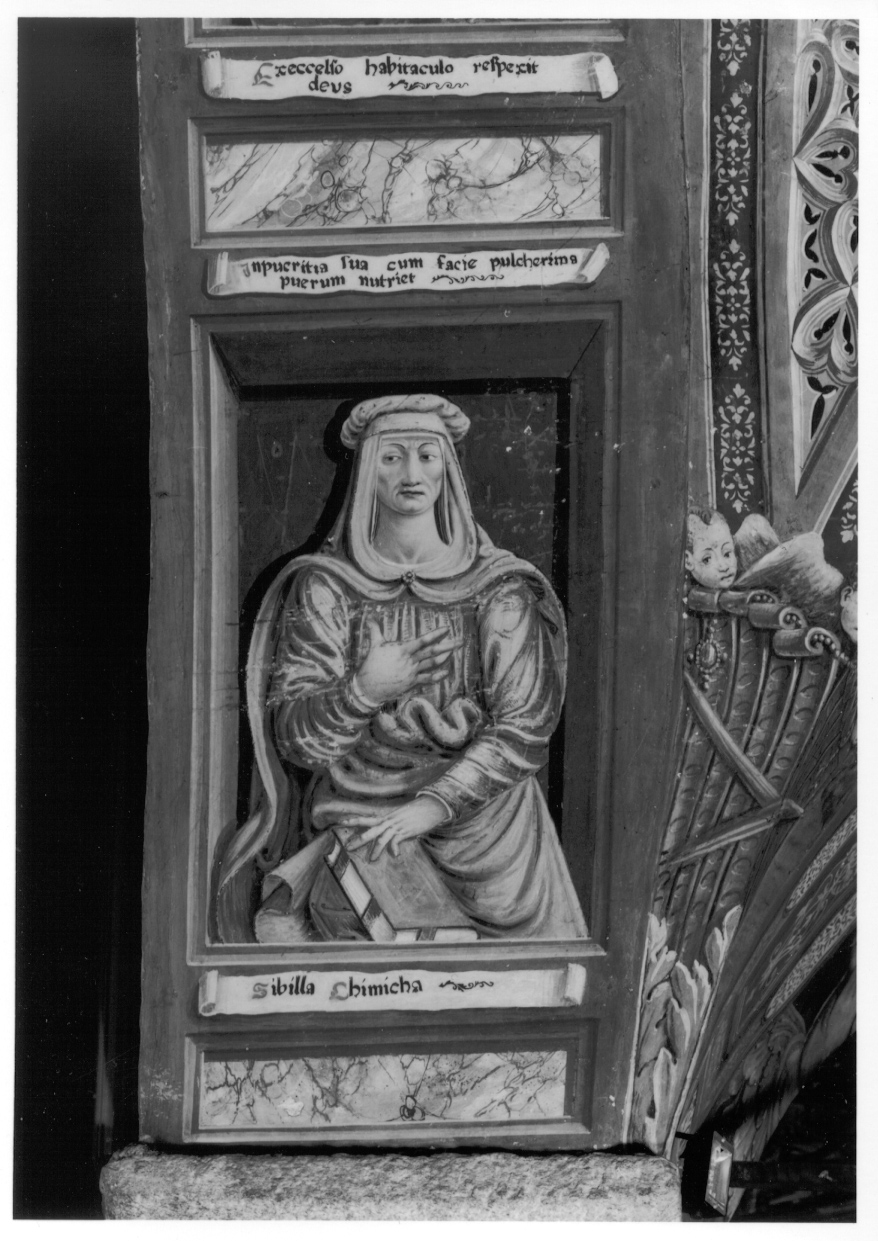 Sibilla Chimica (dipinto, elemento d'insieme) di Giacomo da Cardone (metà sec. XVI)