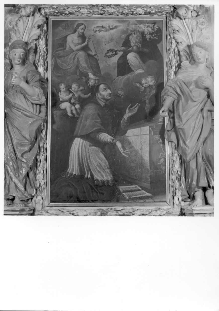 San Carlo Borromeo in adorazione della croce (dipinto, opera isolata) - ambito ossolano (fine sec. XVII)