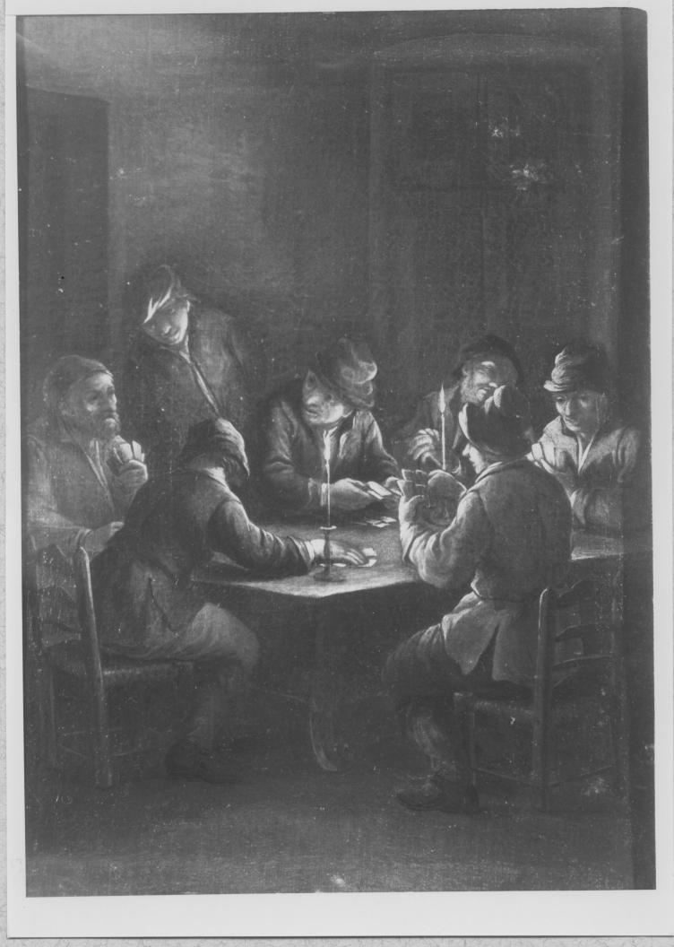 Giocatori di carte (dipinto) - ambito romano (sec. XVIII)