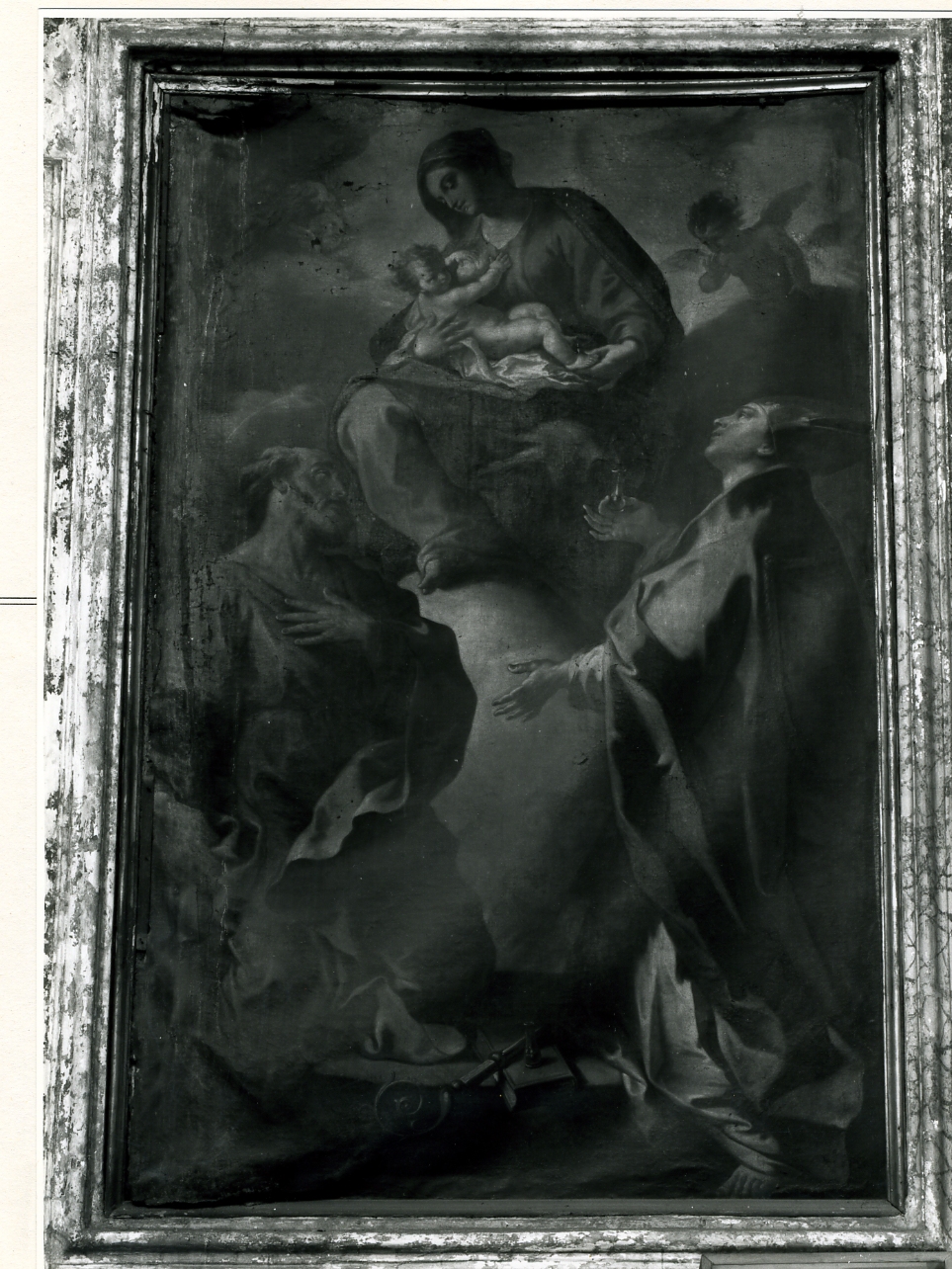 Madonna con Bambino con San Gennaro e San Pietro (dipinto) di Lama Giovan Battista (primo quarto sec. XVIII)