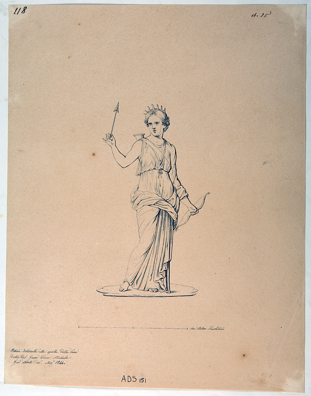 Artemide (disegno) di Abbate Giuseppe (secondo quarto sec. XIX)