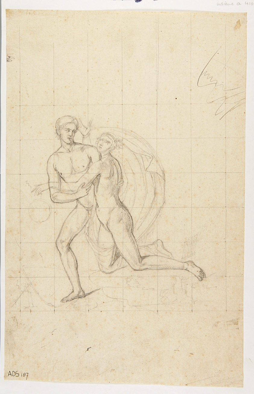 satiro e menade (disegno) di Marsigli Giuseppe (prima metà sec. XIX)