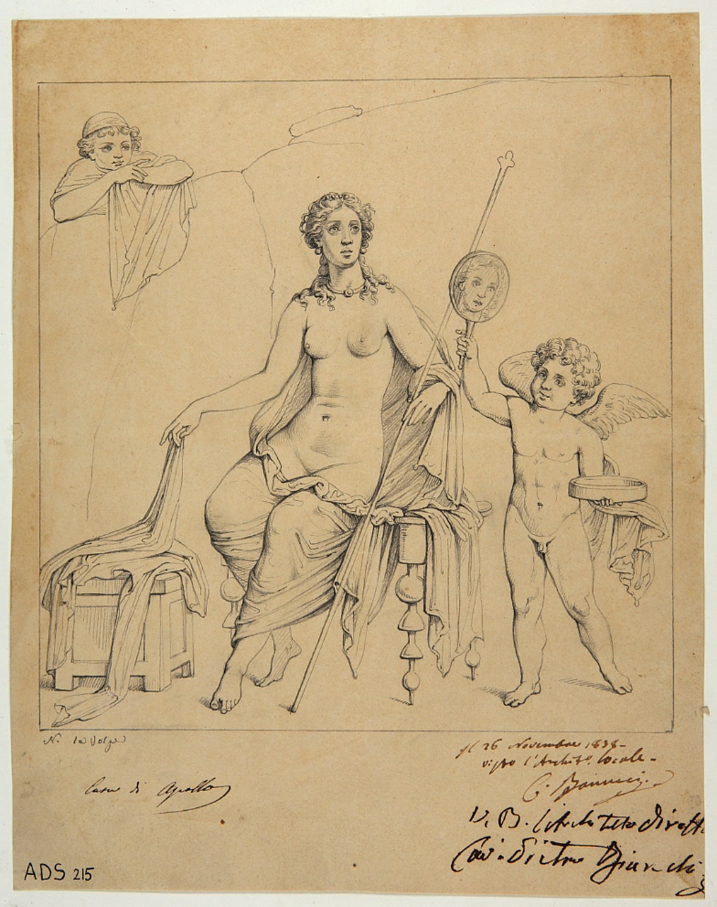 Toilette di Venere (disegno) di La Volpe Nicola (secondo quarto sec. XIX)