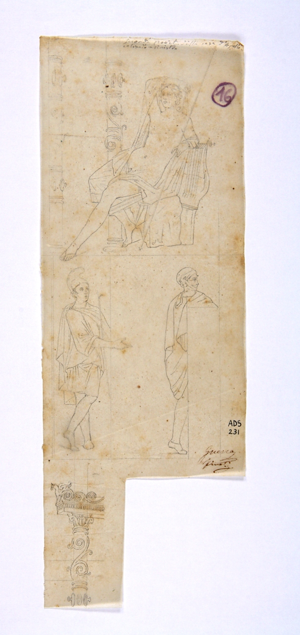 Apollo e barbari (disegno) di Mastracchio Michele (secondo quarto sec. XIX)