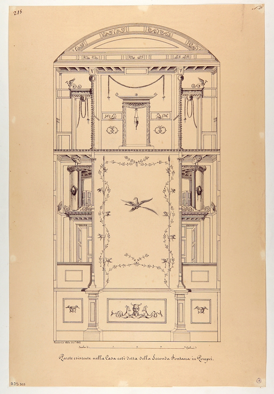 motivi decorativi architettonici (disegno) di Ala Antonio (secondo quarto sec. XIX)