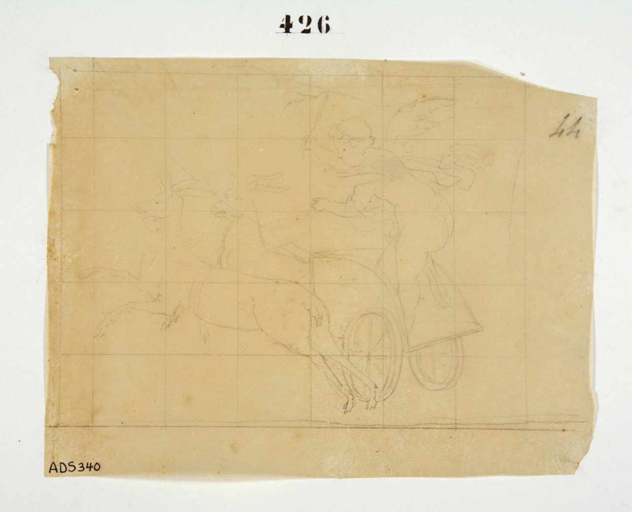 amorino su biga (disegno) di Ala Antonio (secondo quarto sec. XIX)