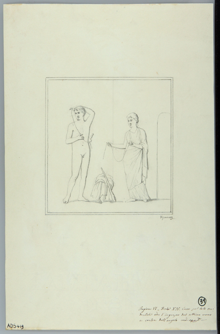 Arianna e Teseo (disegno) di Discanno Geremia (seconda metà sec. XIX)