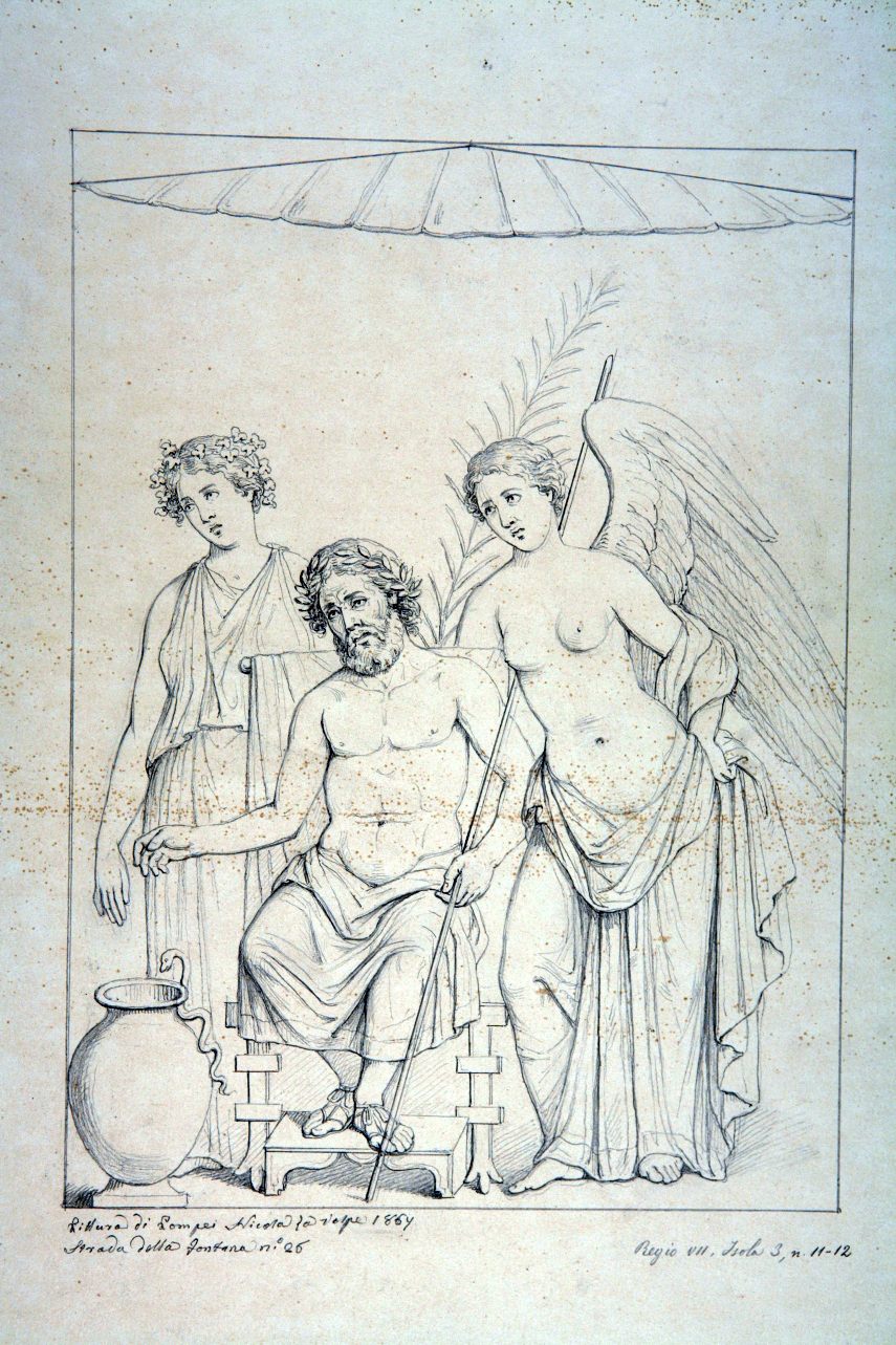 Giove in trono con Nike e donna (disegno) di La Volpe Nicola (terzo quarto sec. XIX)