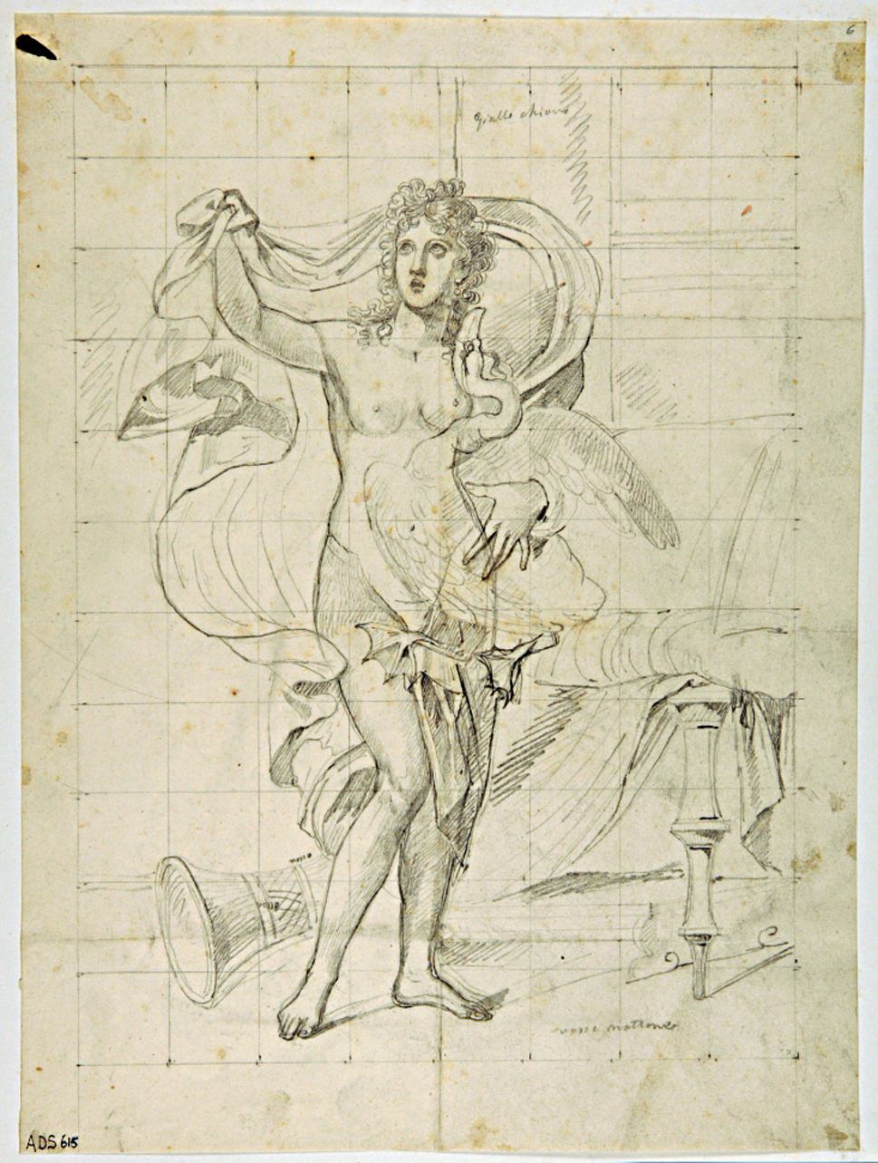 Leda e il cigno (disegno) di Marsigli Giuseppe (prima metà sec. XIX)