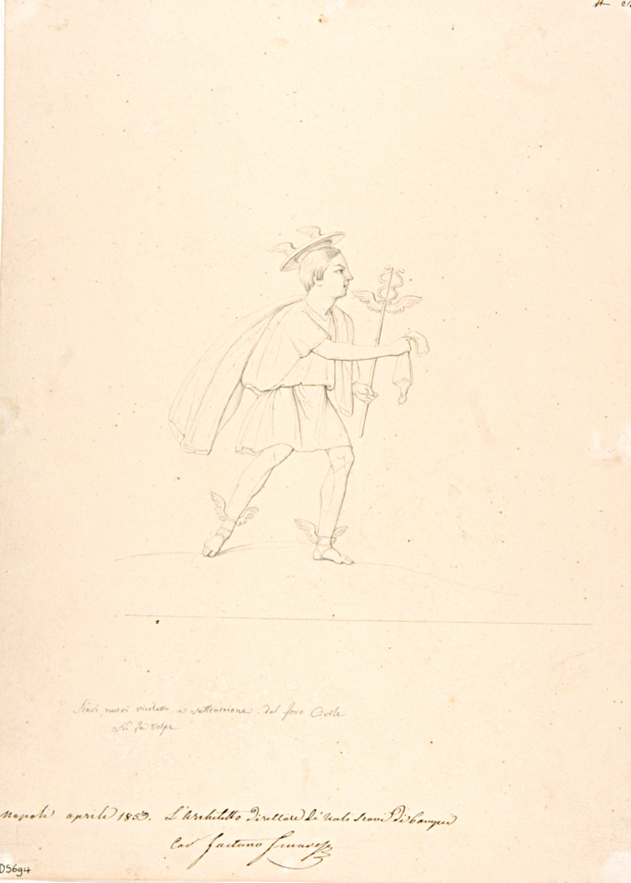 Hermes in corsa (disegno) di La Volpe Nicola (terzo quarto sec. XIX)