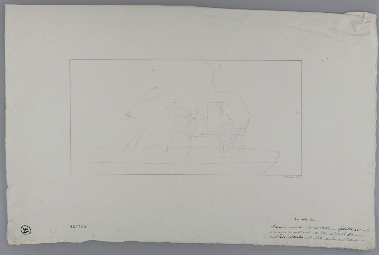 carro con gazzella (disegno) di Discanno Geremia (terzo quarto sec. XIX)