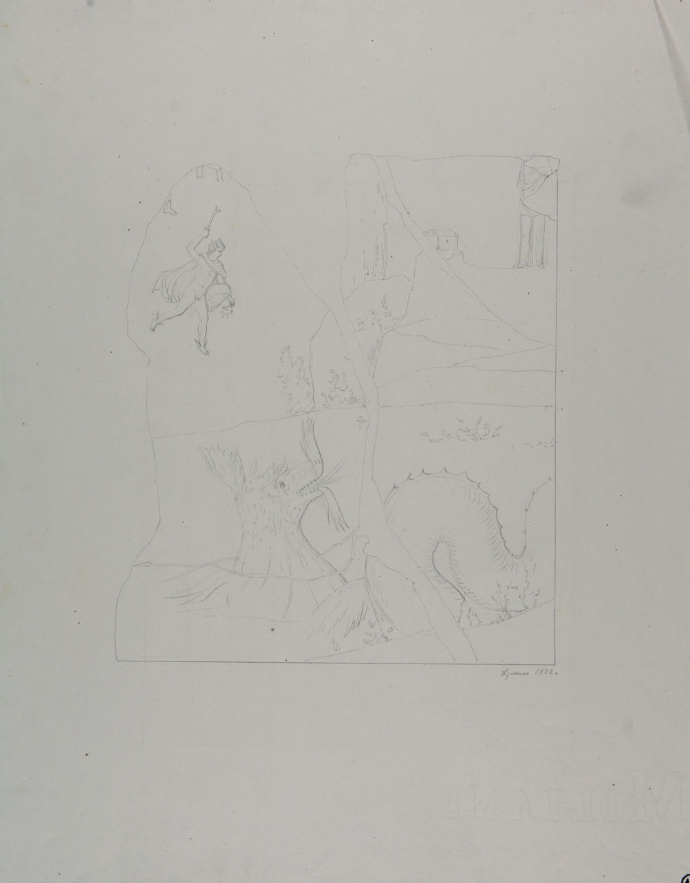 Perseo e Andromeda (disegno) di Discanno Geremia (terzo quarto sec. XIX)