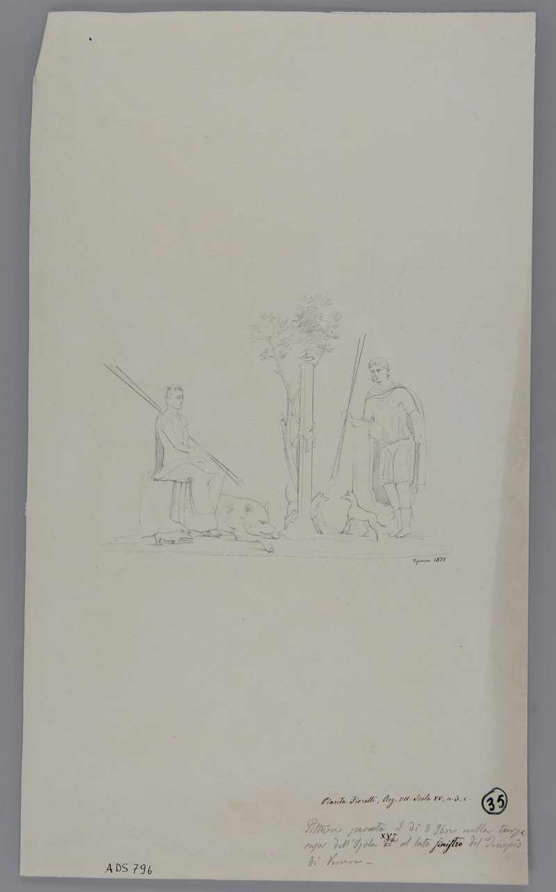 Meleagro e Atalanta (disegno) di Discanno Geremia (terzo quarto sec. XIX)