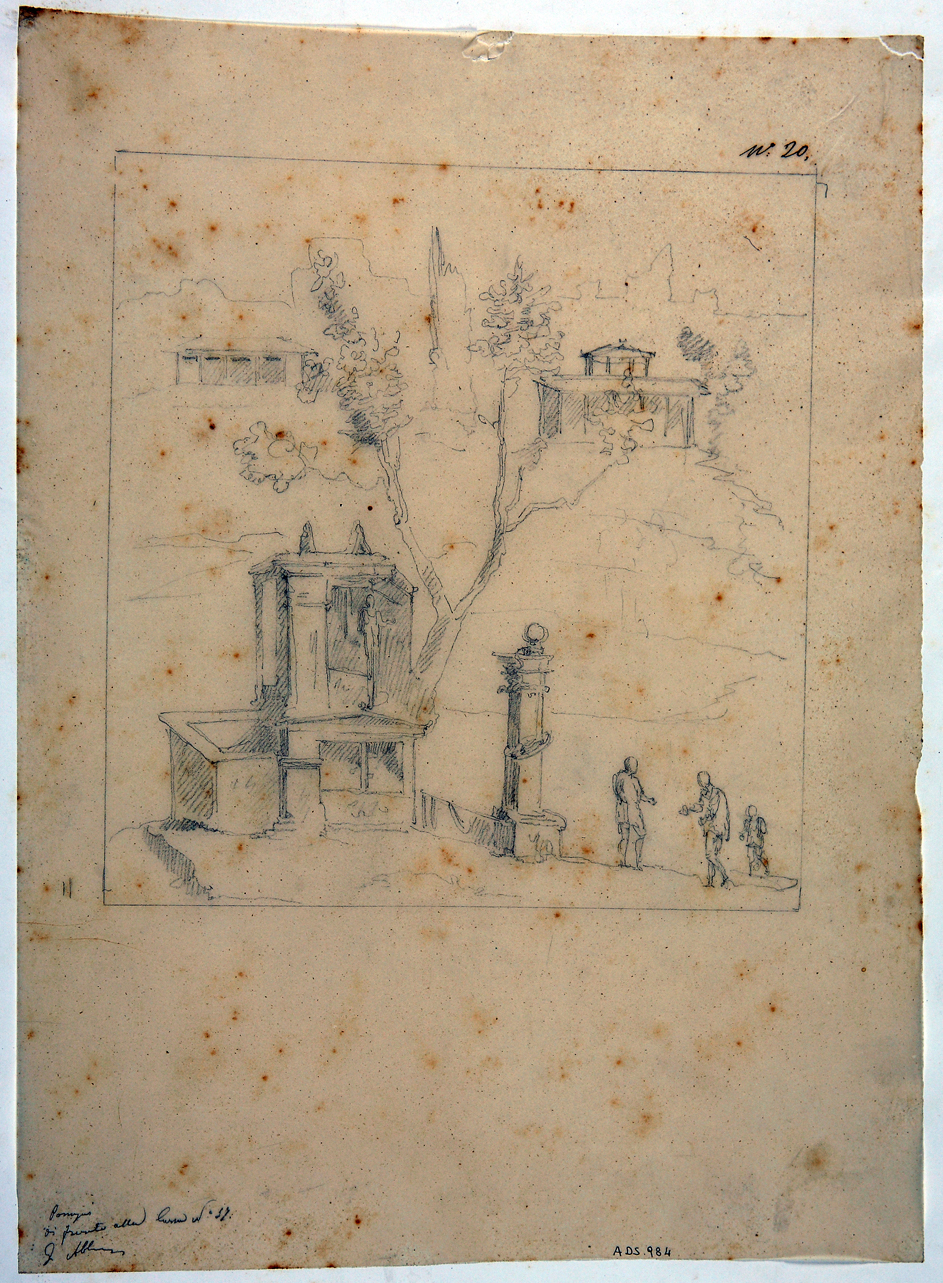 paesaggio sacrale (disegno) di Abbate Giuseppe (seconda metà sec. XIX)