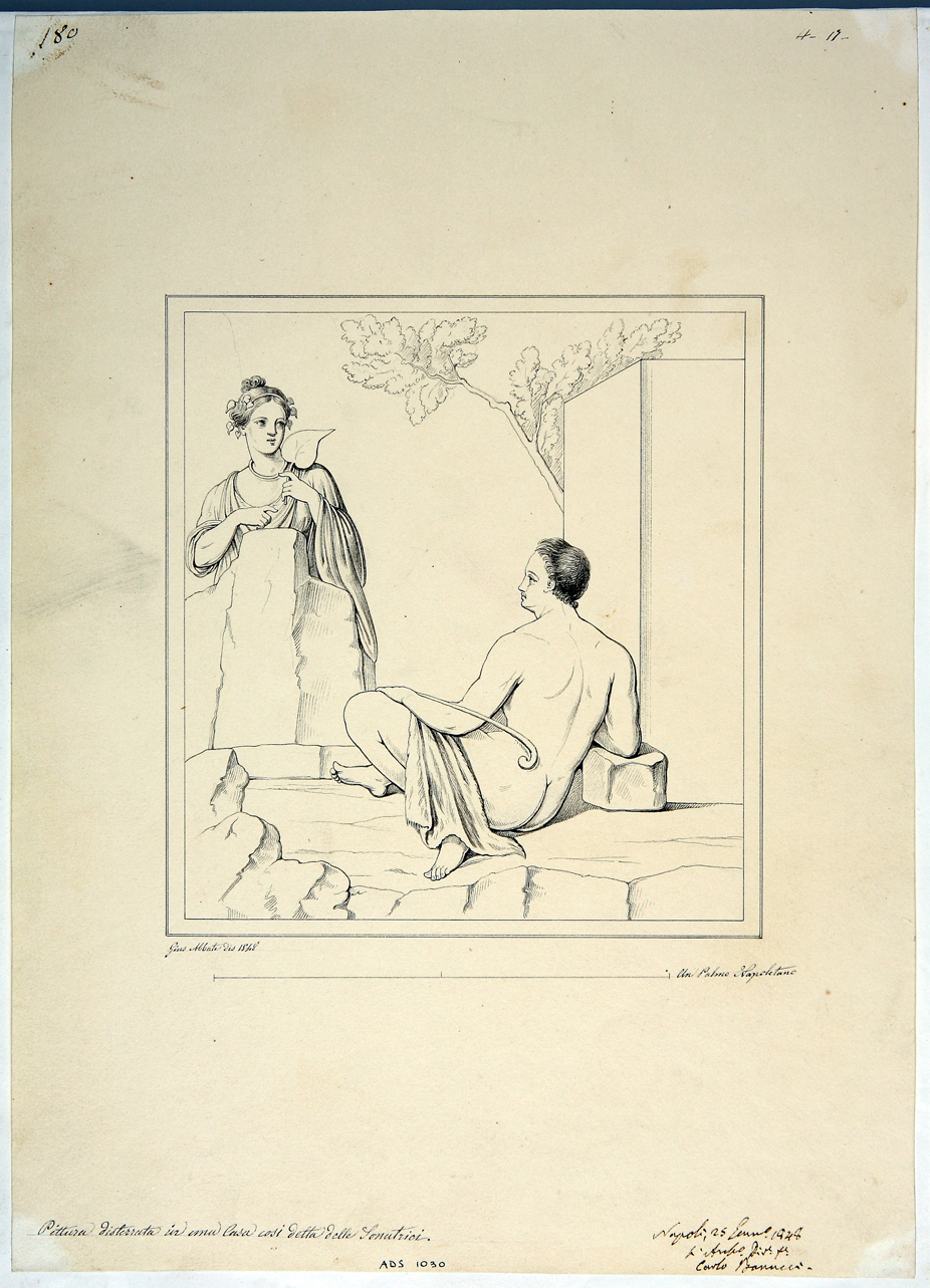 Polifemo e Galatea (disegno) di Abbate Giuseppe (secondo quarto sec. XIX)