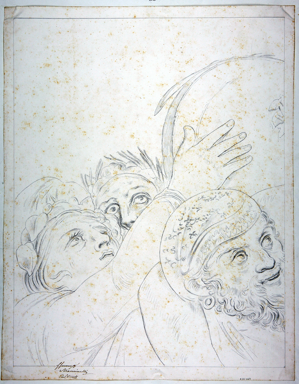 Sileno, satiro, menade (disegno) di Mastracchio Michele (secondo quarto sec. XIX)
