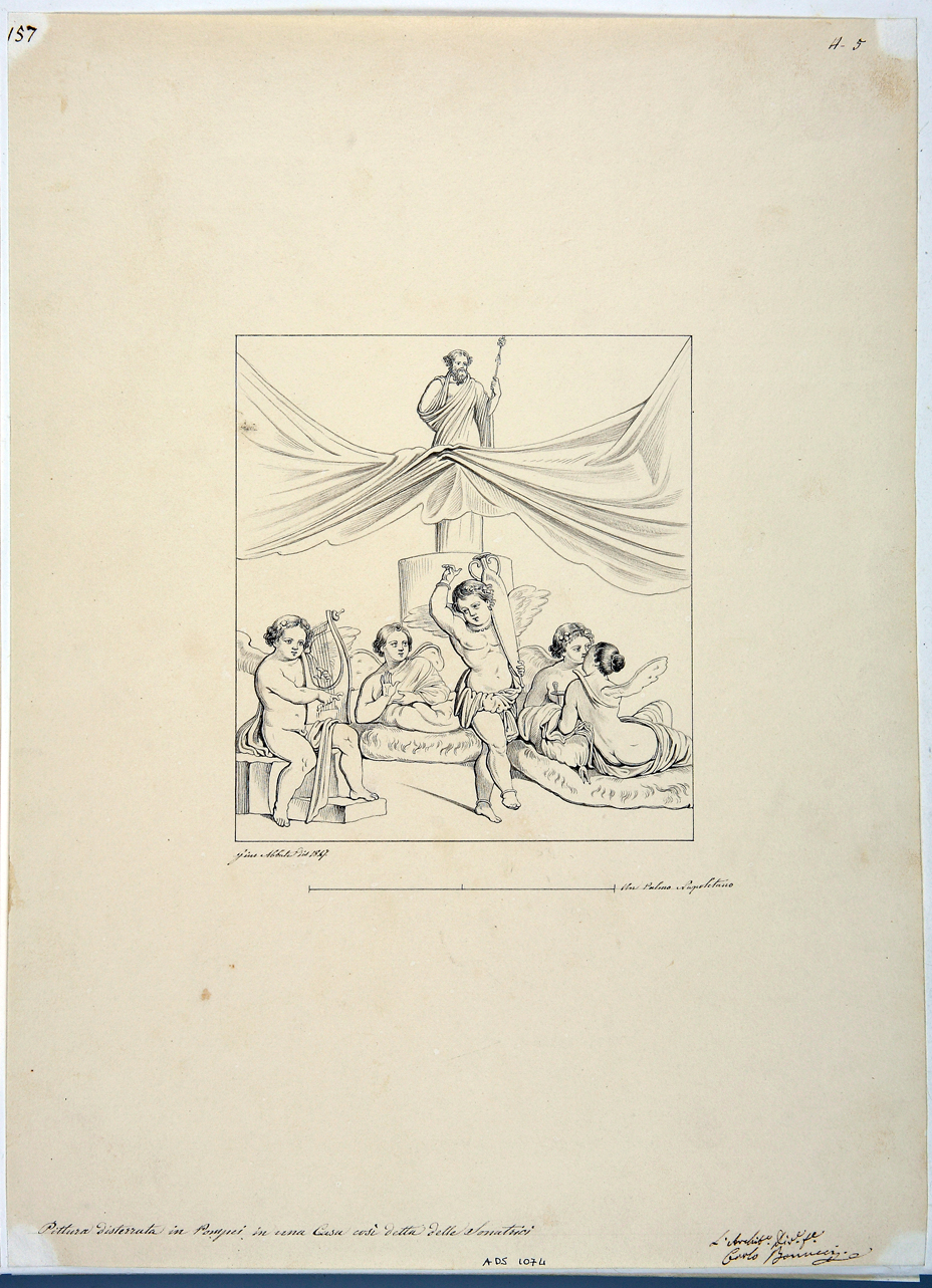 amorini e Psychai banchettanti (disegno) di Abbate Giuseppe (secondo quarto sec. XIX)